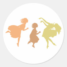 tanzende Kinder dancing children Runde Sticker