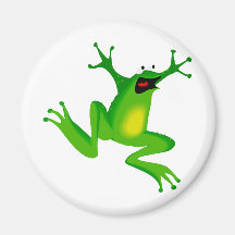 tanzender grüner Frosch Kühlschrankmagnete