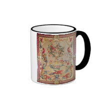 Tapisserie in der frühen Rokokoart mit strapwork u Kaffee Haferl