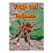 Tarantula auf Blatt-Halloween-Einladung