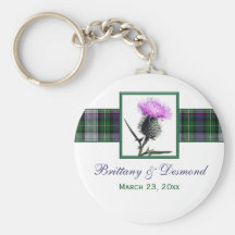 Tartan-und Distel-Gastgeschenk Hochzeit Keychain Schlüsselbänder