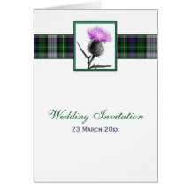 Tartan-und Distel-Karten-Art-Hochzeits-Einladung