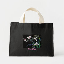 Tasche, weißes Orchideen-Motiv