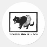 Tasmanischer Teufel in einem Ballettröckchen Runder Sticker