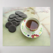 Tasse Tee mit Schokolade Plakatdruck