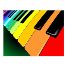 Tastatur-Musik-Party-Farben Postkarten