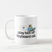 Tastaturkatze gehen Becher Kaffeetasse