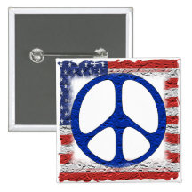 Tattered Friedensflagge Button