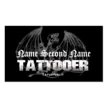 Tattooer mittelalterlicher Drache Visitenkartenvorlagen