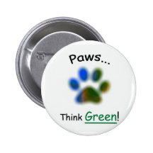 Tatzen-… denke ökologisch-Umwelt-Tier-Knopf Buttons