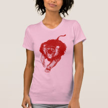 Tau des Löwefrauen T-Shirts (rot)