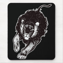 Tau des Löwen mousepad (Schwarzweiss)