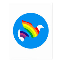 Taube Regenbogen dove rainbow Postkarten