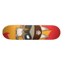 Taucoo auf Feuer-Cartoon-Charakter Skateboard Individuelle Skateboarddecks