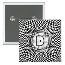 Täuschungs-Monogramm D Anstecknadelbuttons