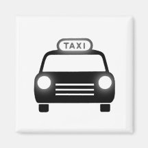 Taxi in Schwarzem u. im Weiß Magnete