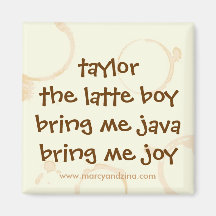 Taylor, der Latte Jungen-Magnet Kühlschrankmagnete