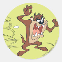 Taz, das 10 aufwirft runder aufkleber