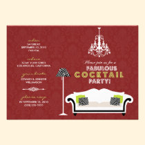 {TBA} Chiczebra-Cocktail-Party Einladung (rot) einladungen