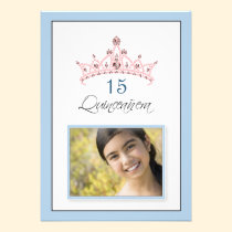 {TBA} Rosa Jeweled Tiara Quinceañera Einladung einladungen