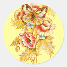 Tba-Sieger-Vintages Blumen Runder Sticker