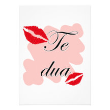 Te DUA - Albanisch - i-Liebe Sie Personalisierte Einladungskarte