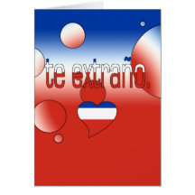 Te Extraño! Chile-Flagge färbt Pop-Kunst Karten