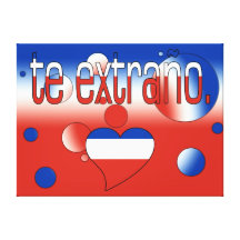 Te Extraño! Chile-Flagge färbt Pop-Kunst Gespannte Galeriedrucke