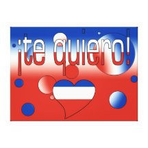 ¡ Te Quiero! Chile-Flagge färbt Pop-Kunst Gespannte Galerie Drucke