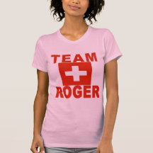 Team Roger mit Schweizer Flagge Shirts
