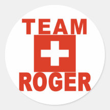 Team Roger mit Schweizer Flagge Sticker