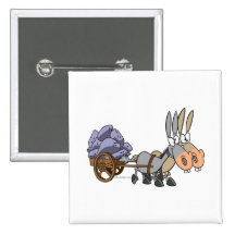 Teamwork-Eselmaultier-Cartoon Anstecknadelbutton