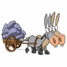 Teamwork-Eselmaultier-Cartoon Ausschnitte