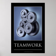 Teamwork-Konzept mit Gangrädern Posterdruck
