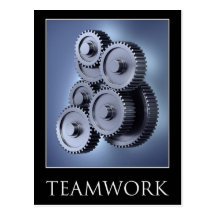 Teamwork-Konzept mit Gangrädern Postkarten