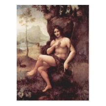 Technik 1511-1515 Leonardo da Vincis Bachus Holz Postkarte