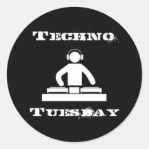 Techno Dienstag Aufkleber