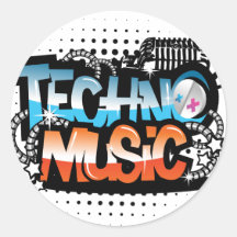 Techno Music Sticker