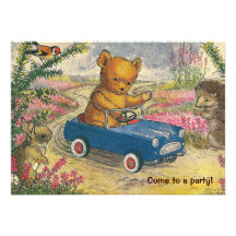 Teddy-Bärn-Antriebs-Geburtstags-Party Einladung