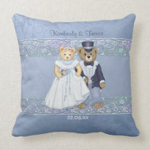 Teddybär-Braut-und Bräutigam-Hochzeit - fertigen S Kissen