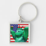 Teddybär, Freiheitsstatue u. USA-Flagge (4) Schlüsselband