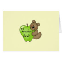 Teddybär-Lehrer-Felsen-T-Shirts und Geschenke Grußkarten