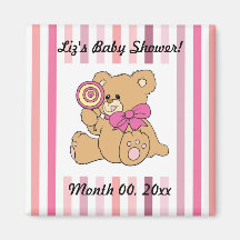 Teddybär mit Lutscher Save the Date Kühlschrankmagnet