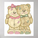 Teddybär-Paare - ursprüngliche Farben Plakatdrucke