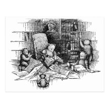 Teddybären, die in der Bibliothek lesen Postkarten