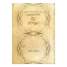 Tee befleckte Vintage Hochzeit 1 - UAWG Wartekarte Personalisierte Ankündigungskarte