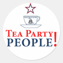 Tee-Party-Leute! Runder Sticker