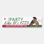 Tee-Party wie es ist Stoßaufkleber 1773 Autoaufkleber