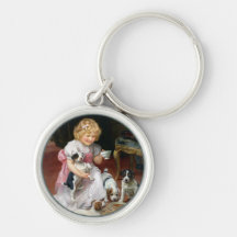 Tee-Zeit für Fox-Terrier-Welpen-Vintage Hundekunst Schlüsselband