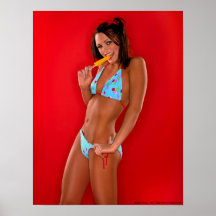 Teeny Würstchen wenig Polka-Punkt-Bikini Plakatdrucke